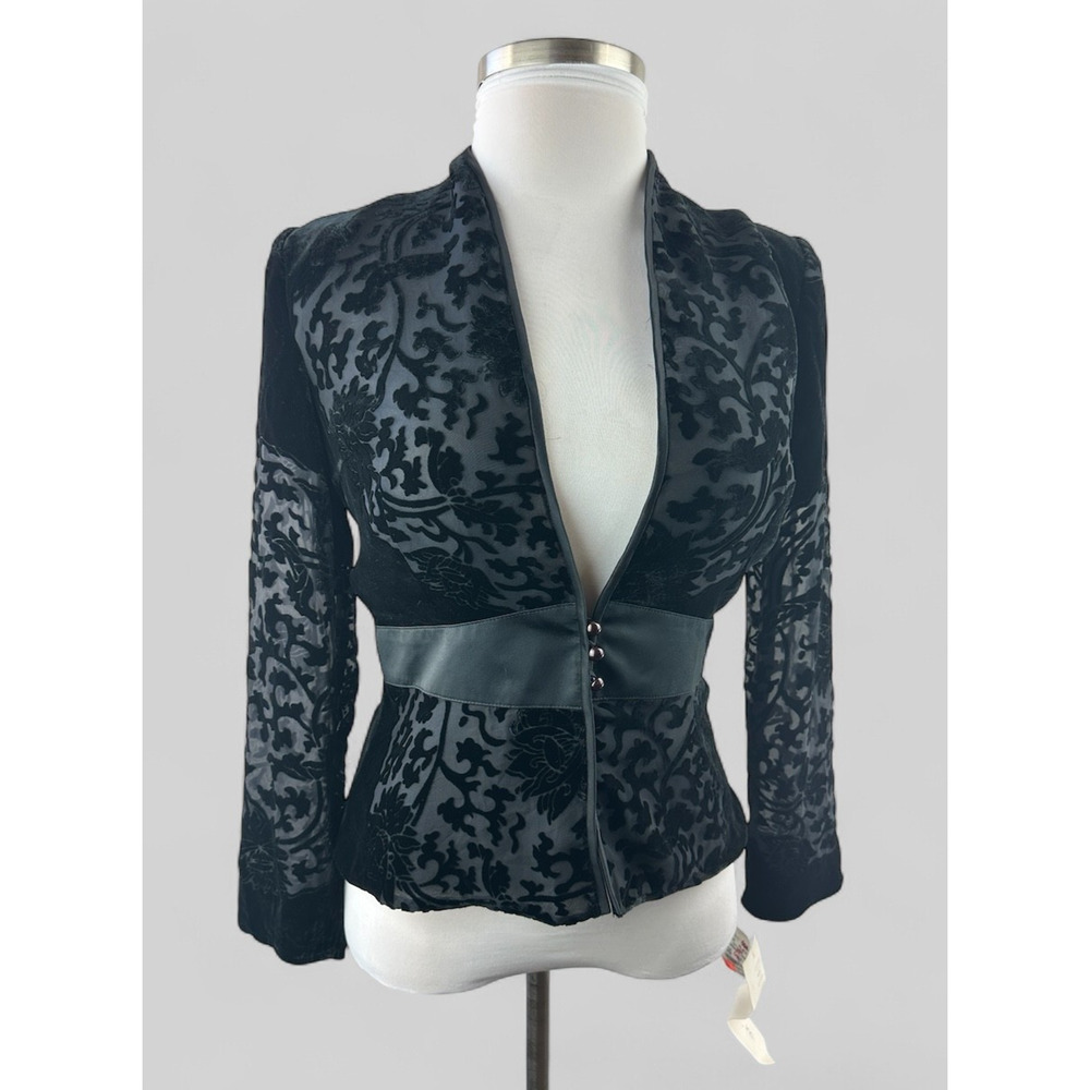 NWT Vintage Ever Beauty Jacket Black Velvet Size 10 Whimsigoth Dark Romantic - Picture 16 of 16